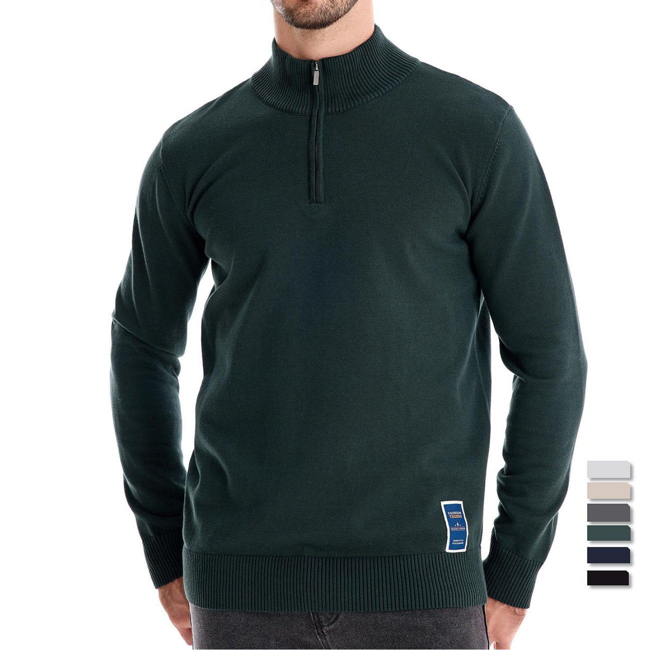 Classic Half-Zip Knit Sweater - Ahaselected