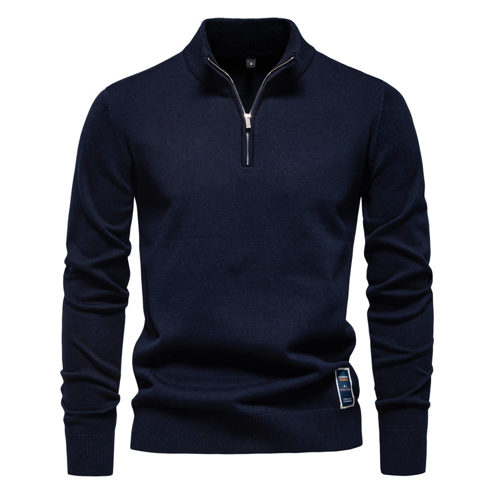 Classic Half-Zip Knit Sweater - Ahaselected