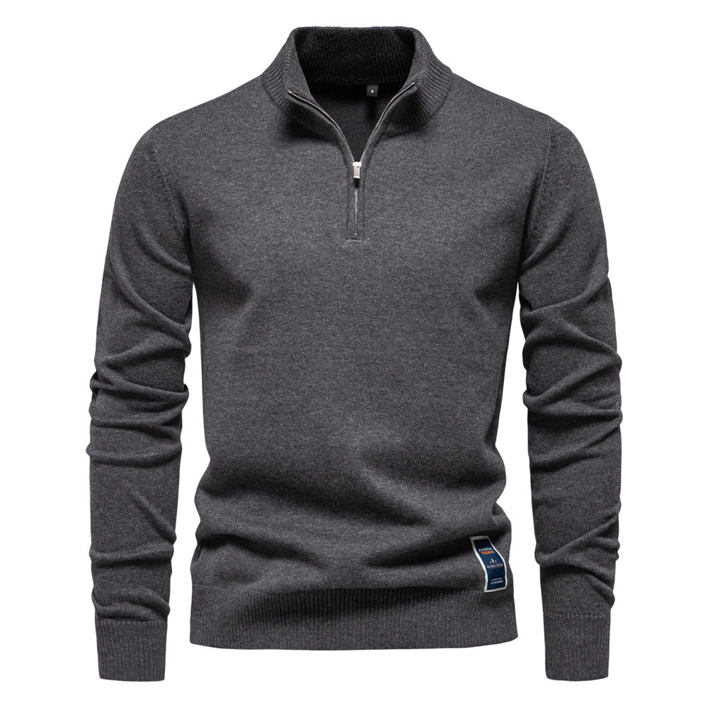 Classic Half-Zip Knit Sweater - Ahaselected