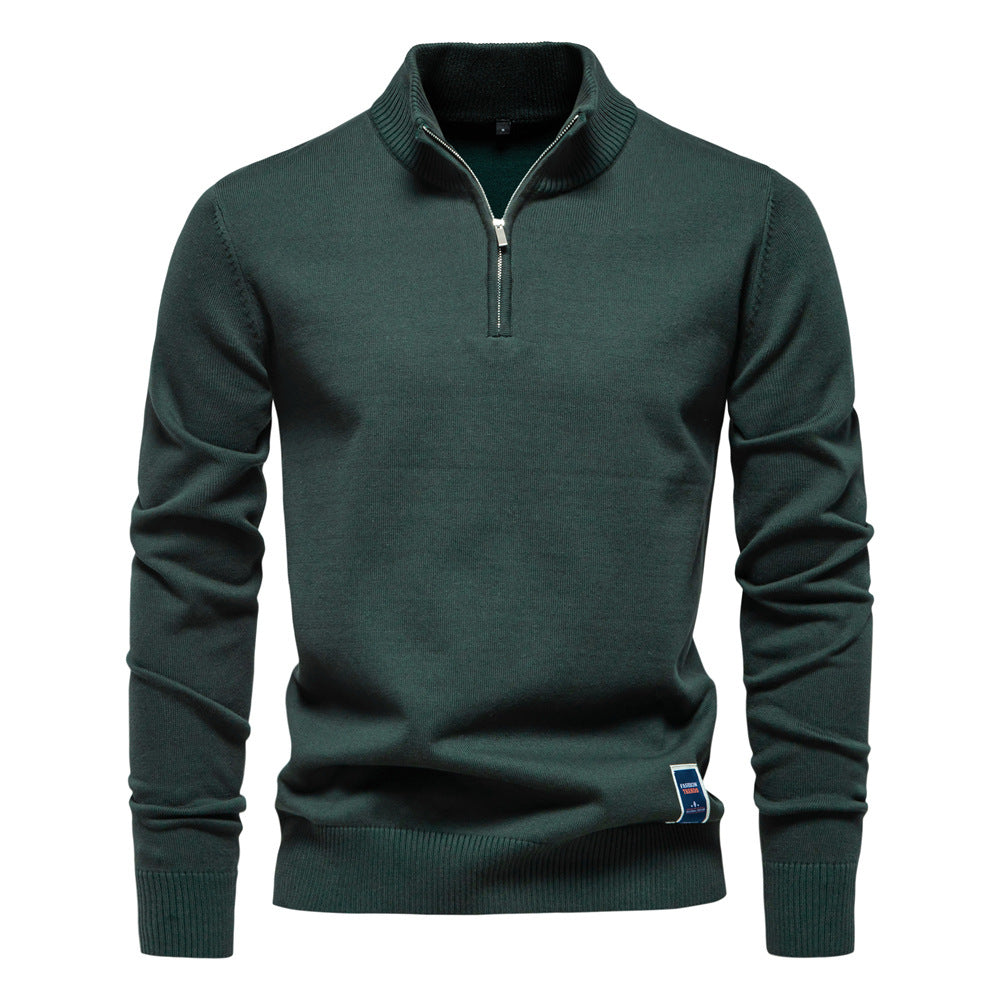 Classic Half-Zip Knit Sweater - Ahaselected