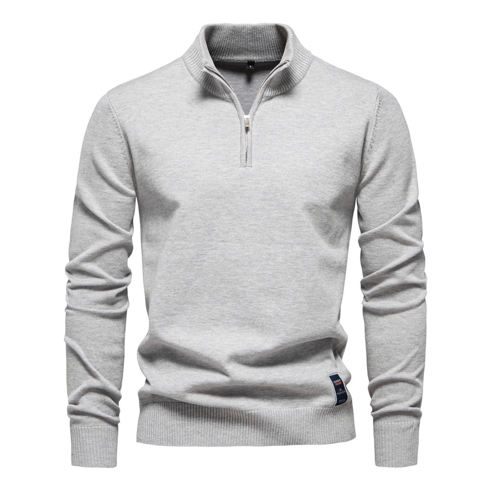 Classic Half-Zip Knit Sweater - Ahaselected