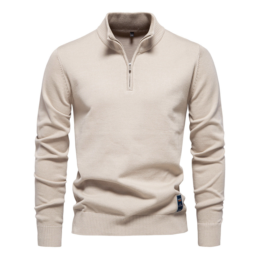 Classic Half-Zip Knit Sweater - Ahaselected