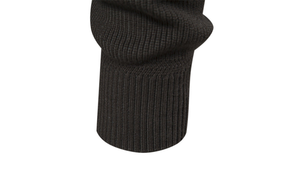 Full-Zip Stand Collar Color Block Cardigan - Ahaselected