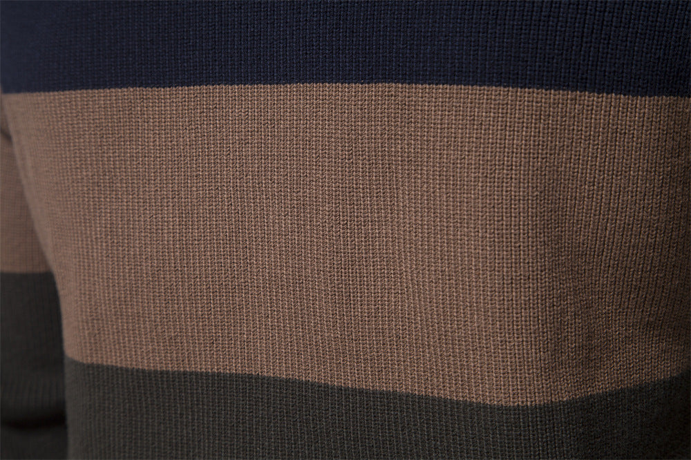 Full-Zip Stand Collar Color Block Cardigan - Ahaselected