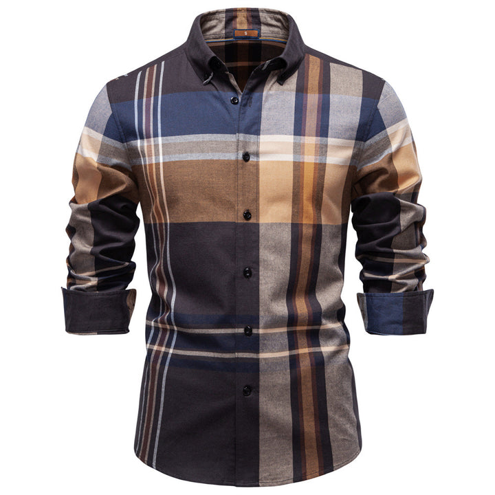 Camicia moderna a quadri a maniche lunghe