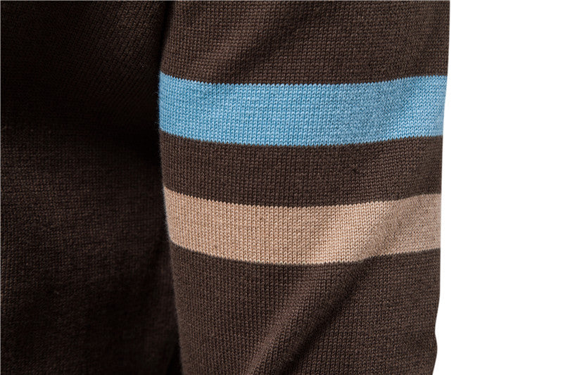 Classic Colorblock Zip-Up Knit Cardigan - Ahaselected