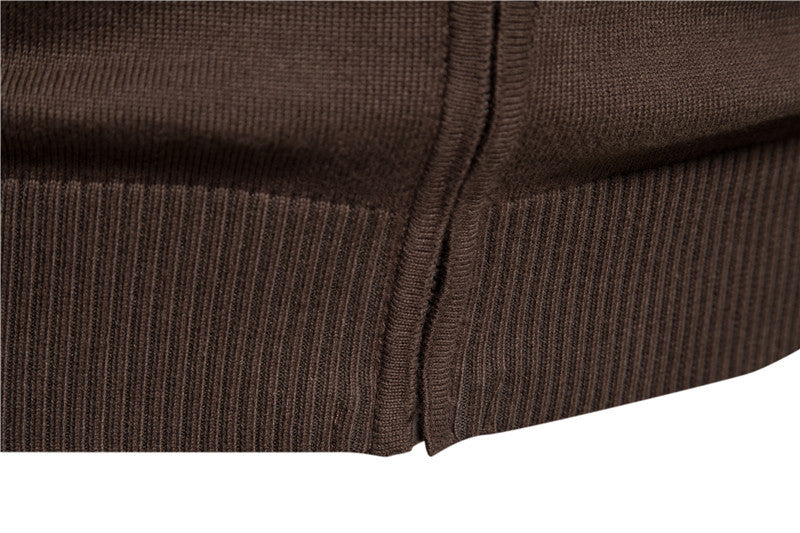 Classic Colorblock Zip-Up Knit Cardigan - Ahaselected