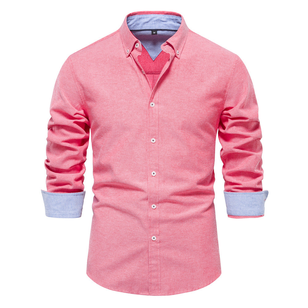 Long Sleeve Casual Button-Down Shirt - Ahaselected