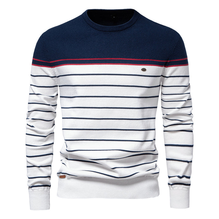 Classic Striped Crew Neck Knit Sweater