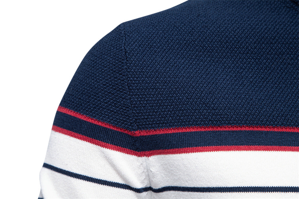 Classic Striped Crew Neck Knit Sweater - Ahaselected
