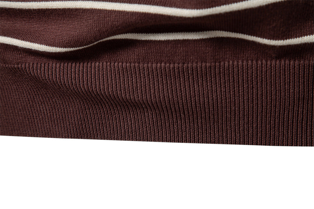 Classic Striped Crew Neck Knit Sweater - Ahaselected