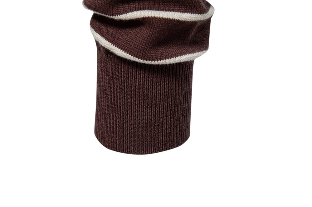 Classic Striped Crew Neck Knit Sweater - Ahaselected