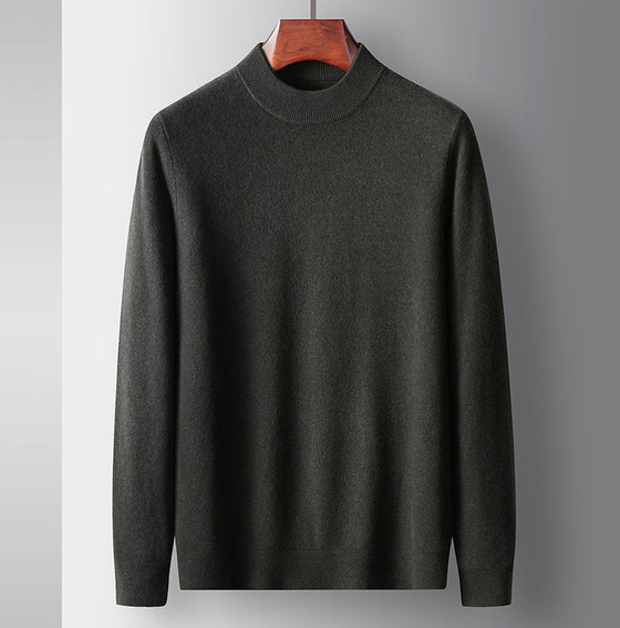 100% Wool Mid-Weight Mock Neck Sweater