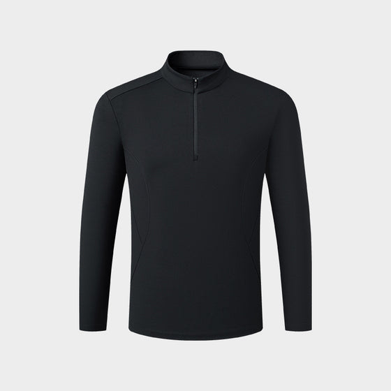 Herren Halb-Reißverschluss Oberteil Gewebt Langarm Sportbekleidung