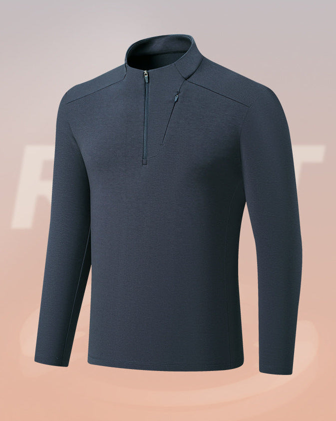 Men’s Thermal Half-Zip Stand Collar Performance Training Top