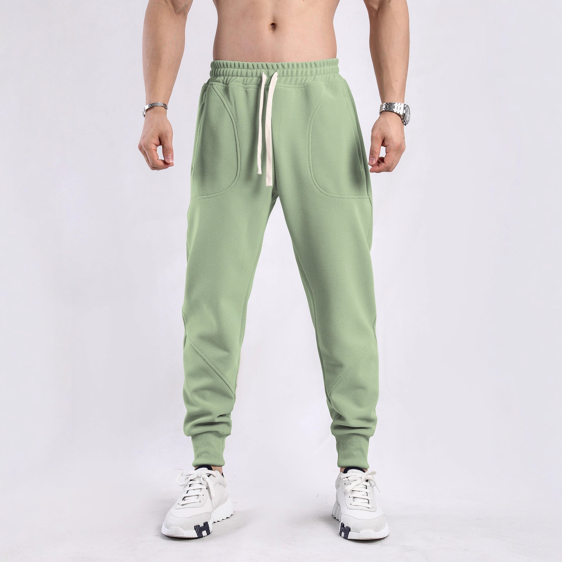 Soft Waffle Texture Performance Joggers - Ahaselected