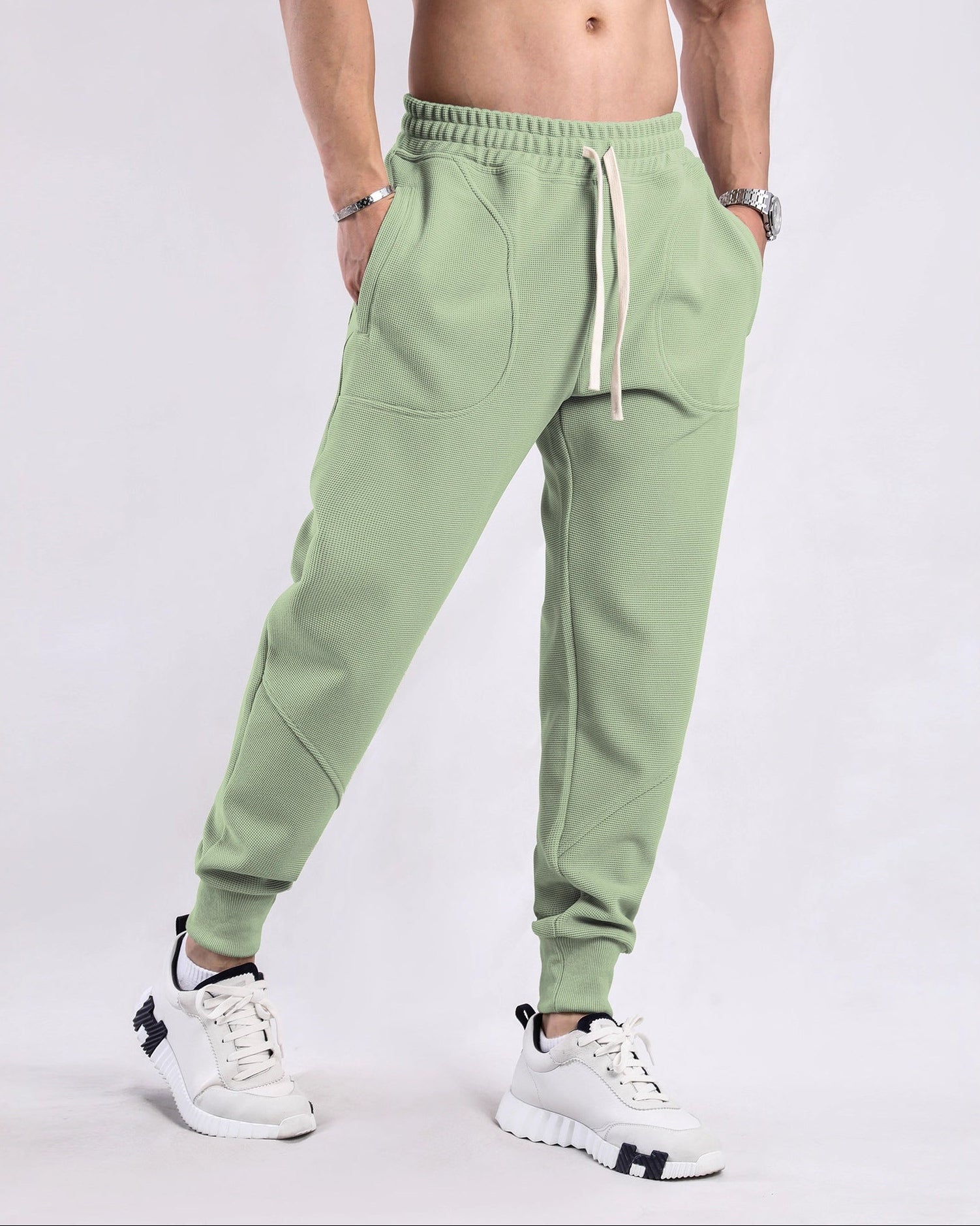 Soft Waffle Texture Performance Joggers - Ahaselected
