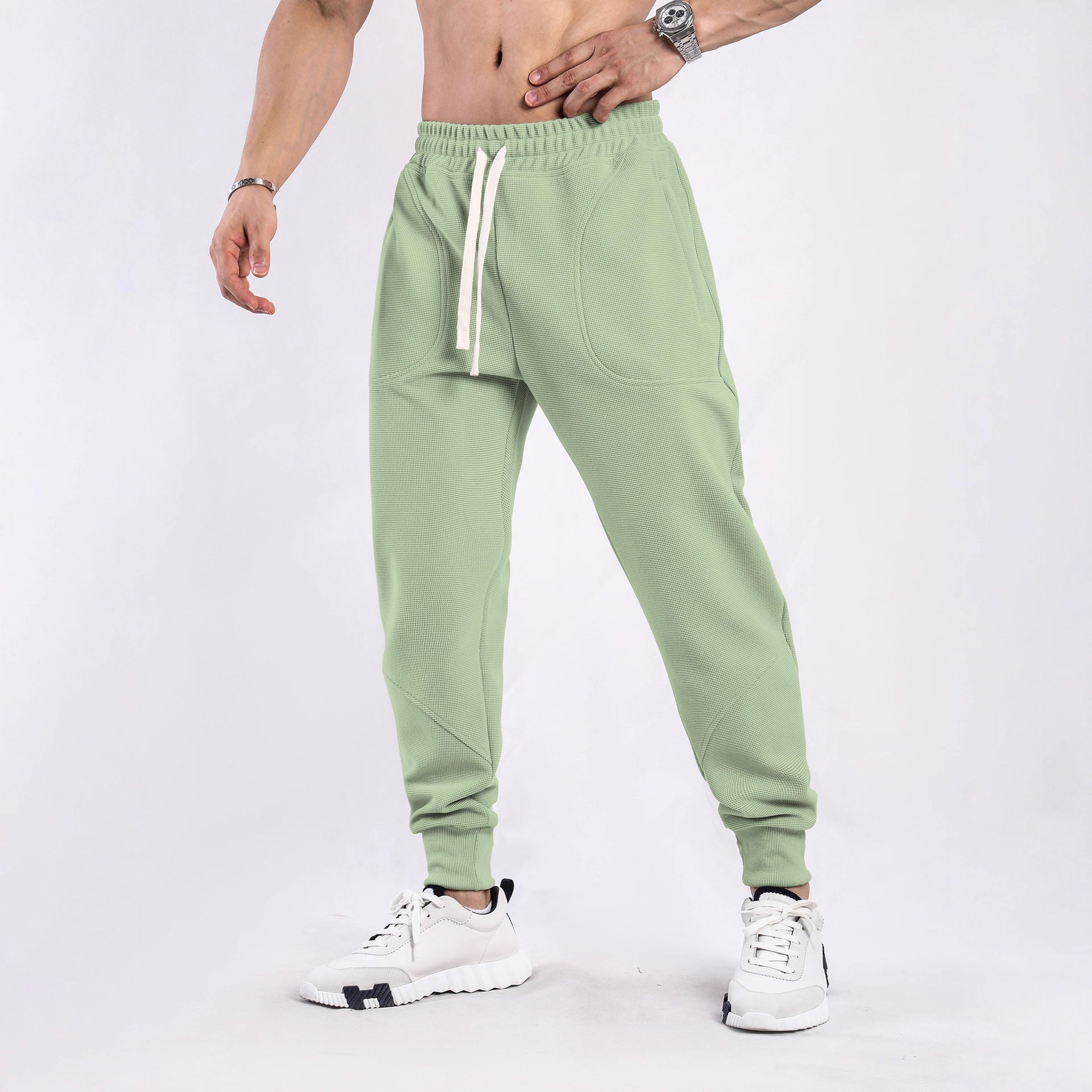 Soft Waffle Texture Performance Joggers - Ahaselected
