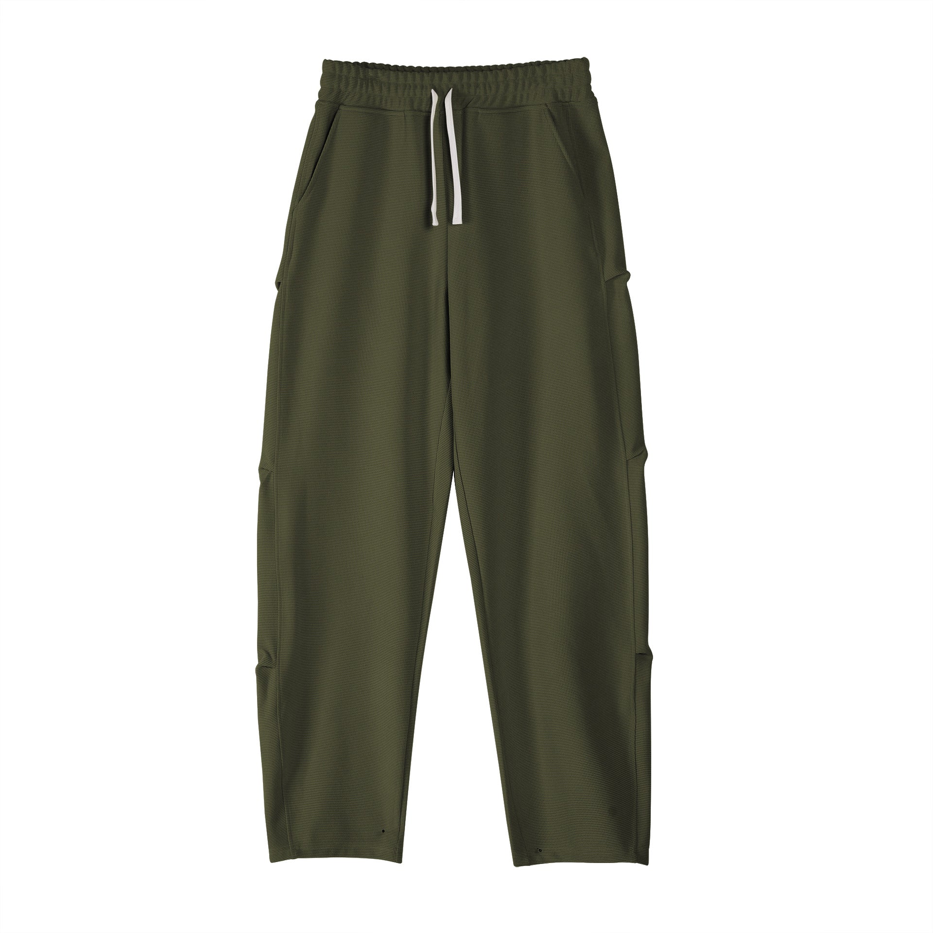 Waffle Texture Wide-Leg Straight Jogger Pants-thumbmail-13