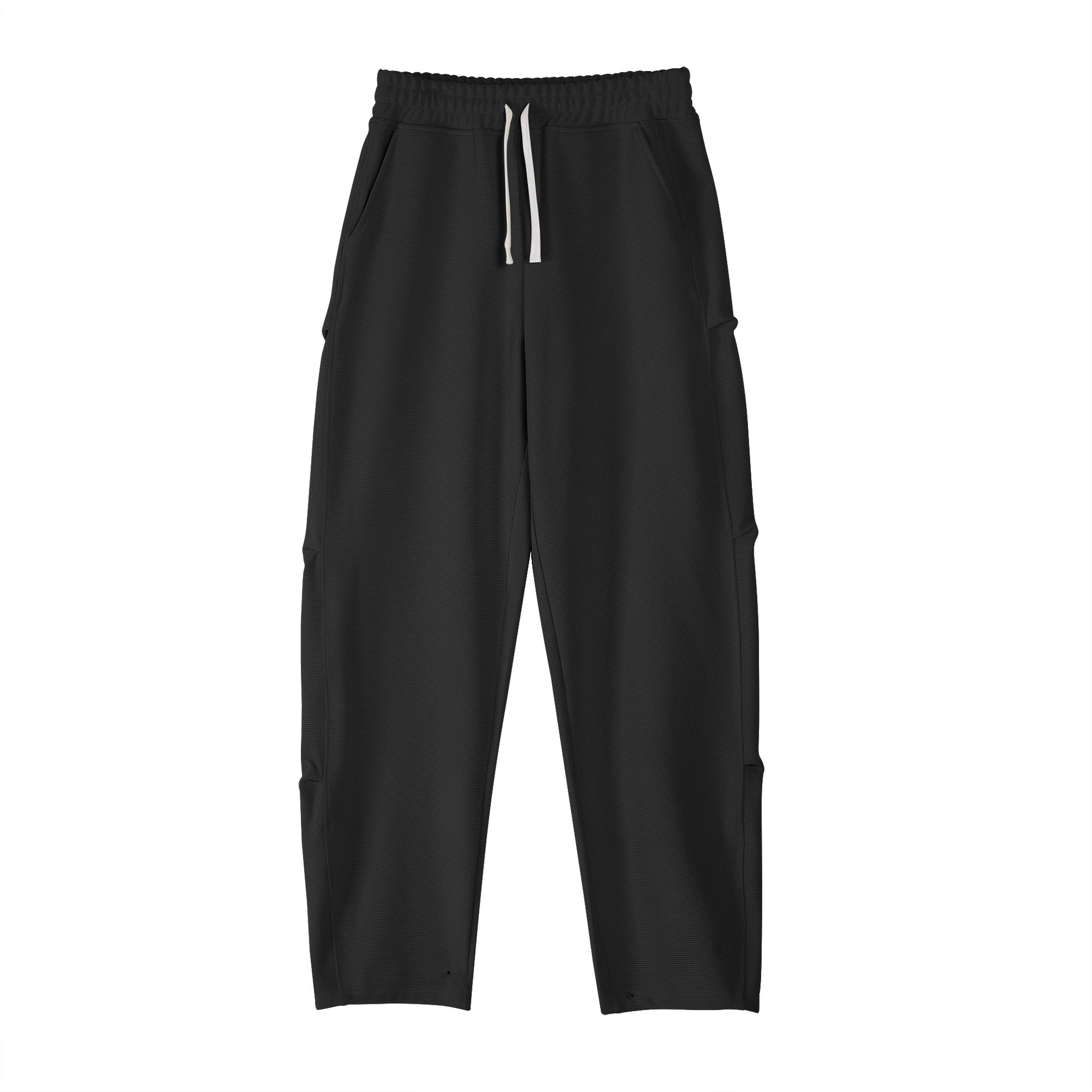 Waffle Texture Wide-Leg Straight Jogger Pants-thumbmail-25