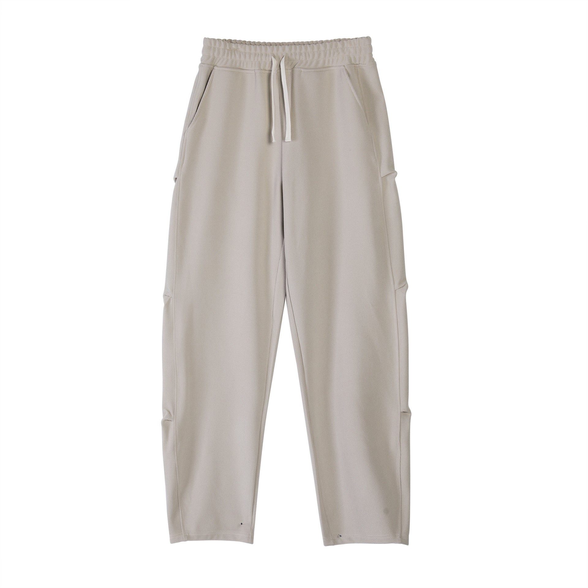 Waffle Texture Wide-Leg Straight Jogger Pants-thumbmail-8