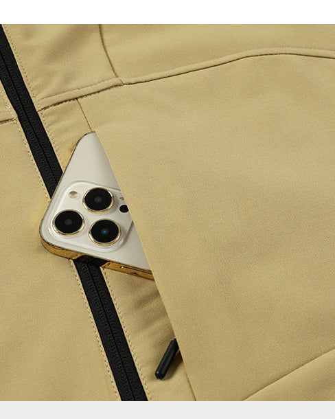 Fleece-Lined Athletic Hooded Full Zip Jacket - Ahaselected