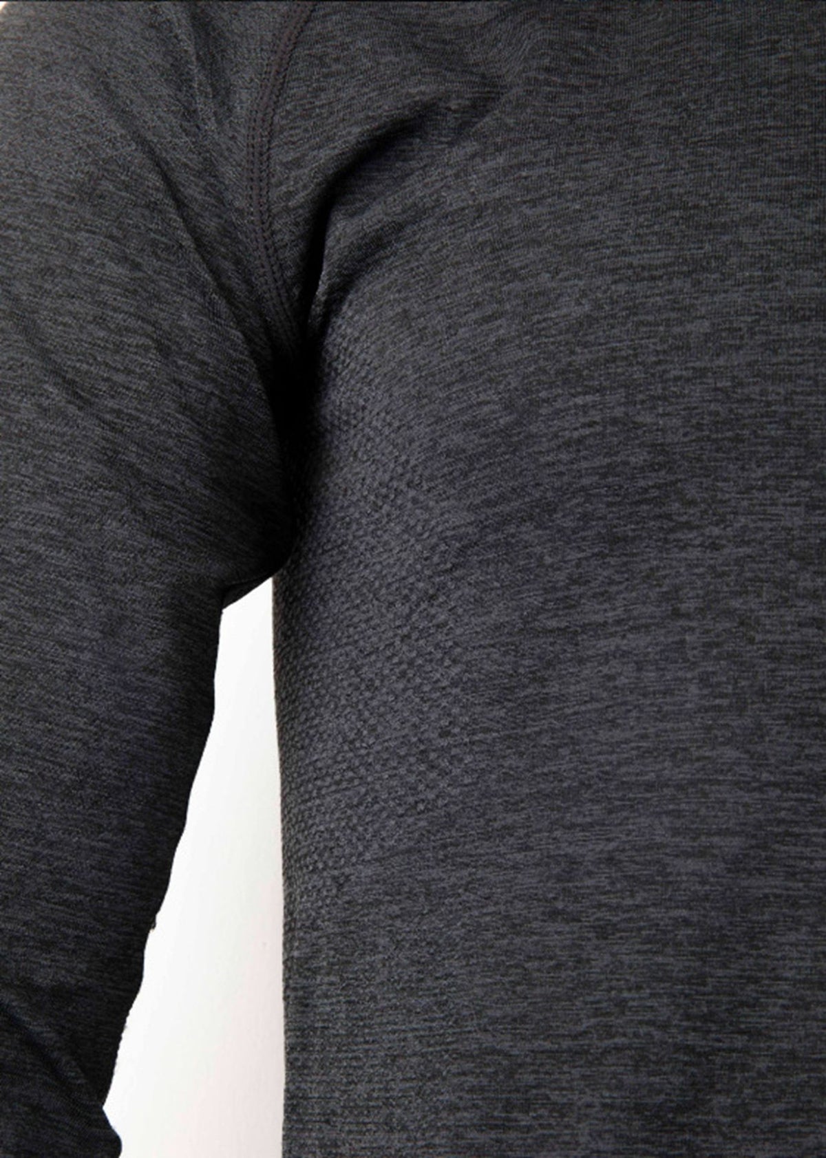 Long Sleeve Half-Zip Training Shirt with Textured Pattern - Ahaselected