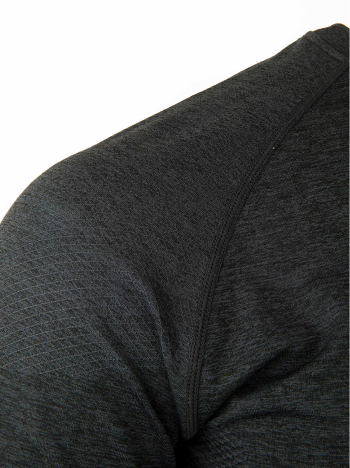 Long Sleeve Half-Zip Training Shirt with Textured Pattern - Ahaselected