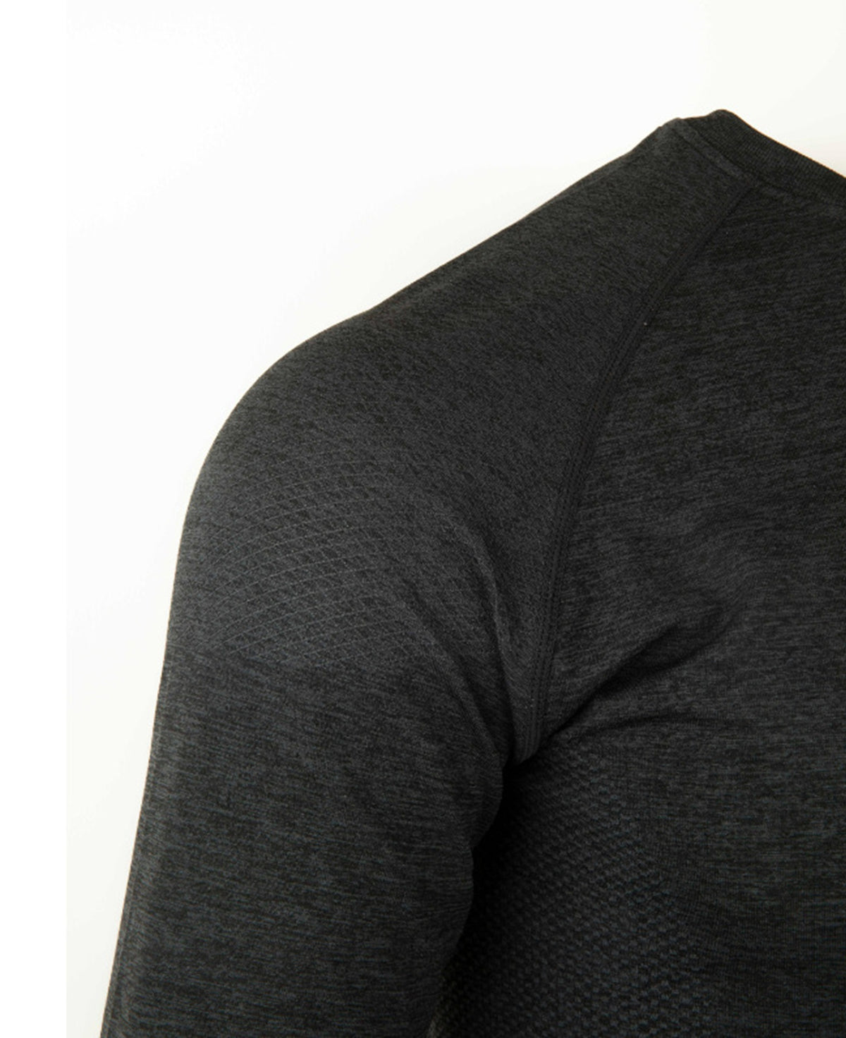 Long Sleeve Half-Zip Training Shirt with Textured Pattern - Ahaselected