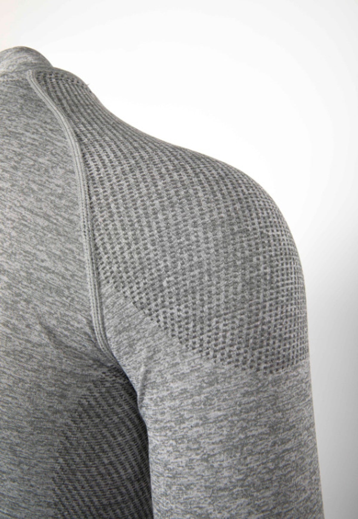 Long Sleeve Half-Zip Training Shirt with Textured Pattern - Ahaselected