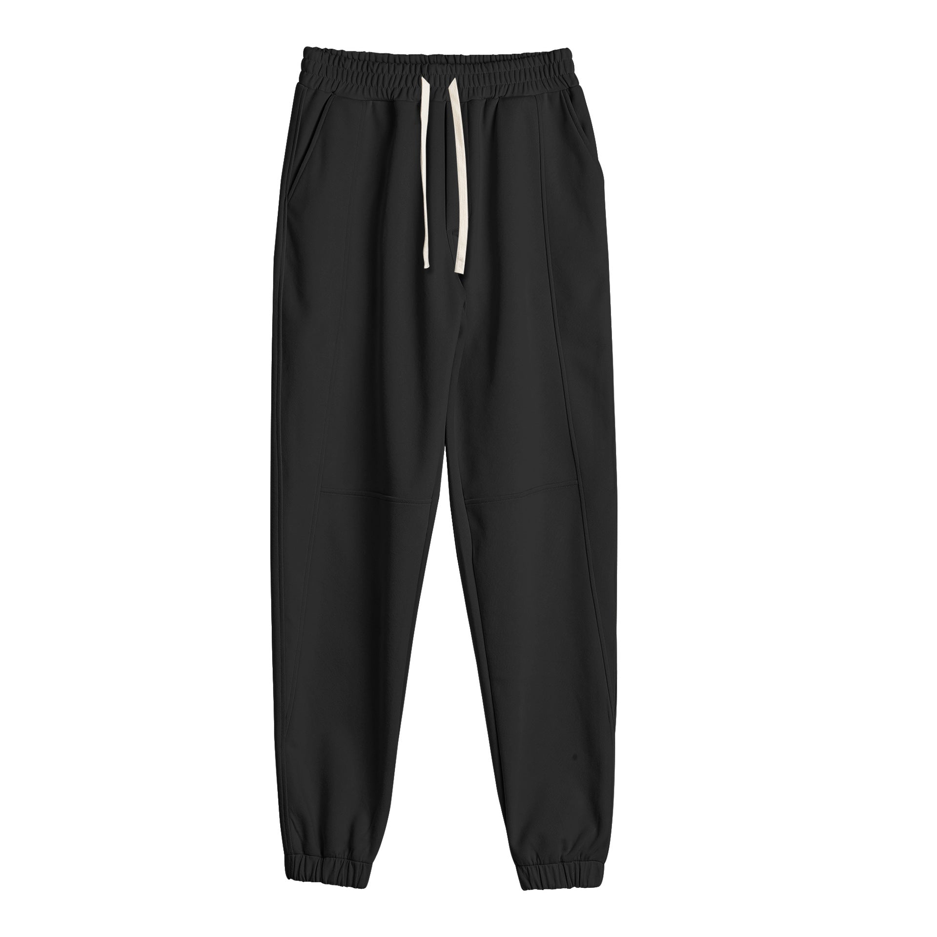 All-Day Stretch Panel Joggers with Cuffed Ankles - Ahaselected