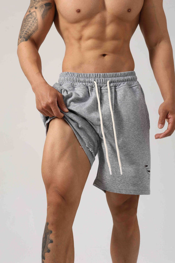 Short d'entraînement sweat délavé pour homme