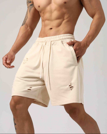 Short d'entraînement sweat délavé pour homme