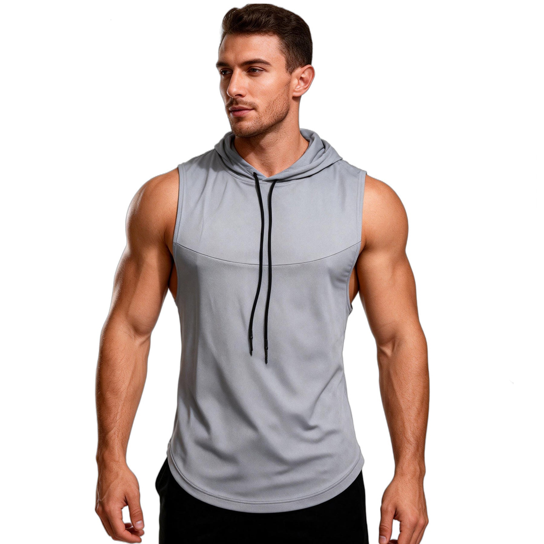 Men’s Muscle Fit Training Hoodie Tank-thumbmail-25