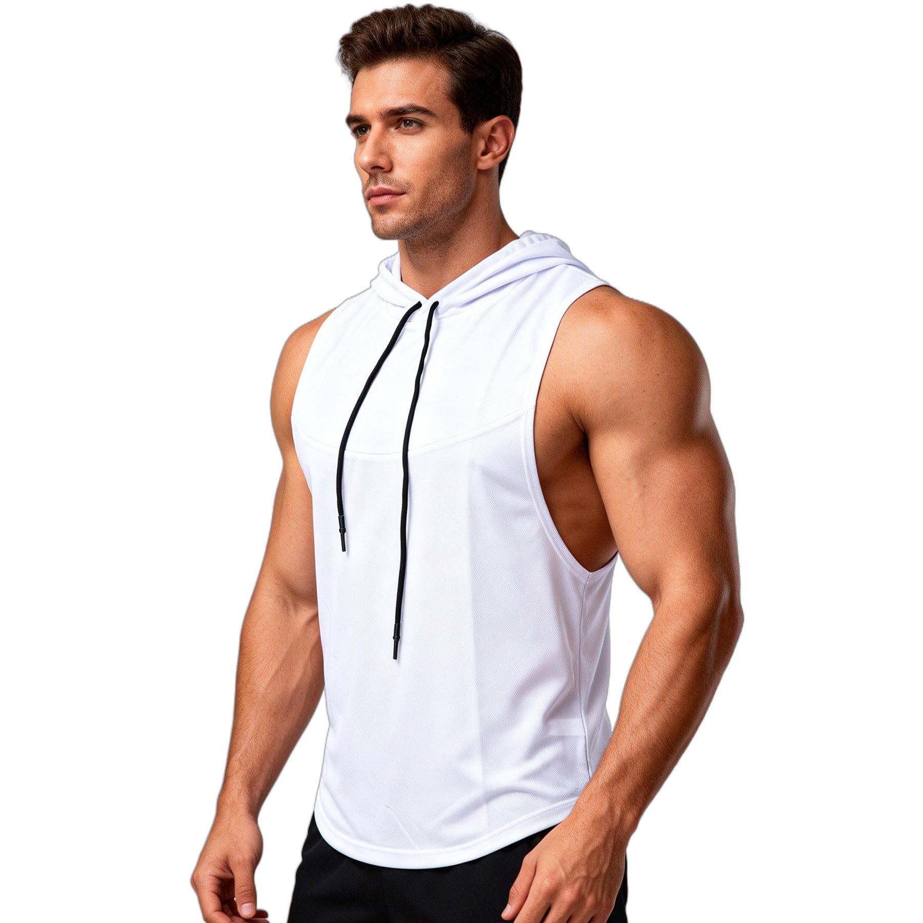 Men’s Muscle Fit Training Hoodie Tank-thumbmail-21
