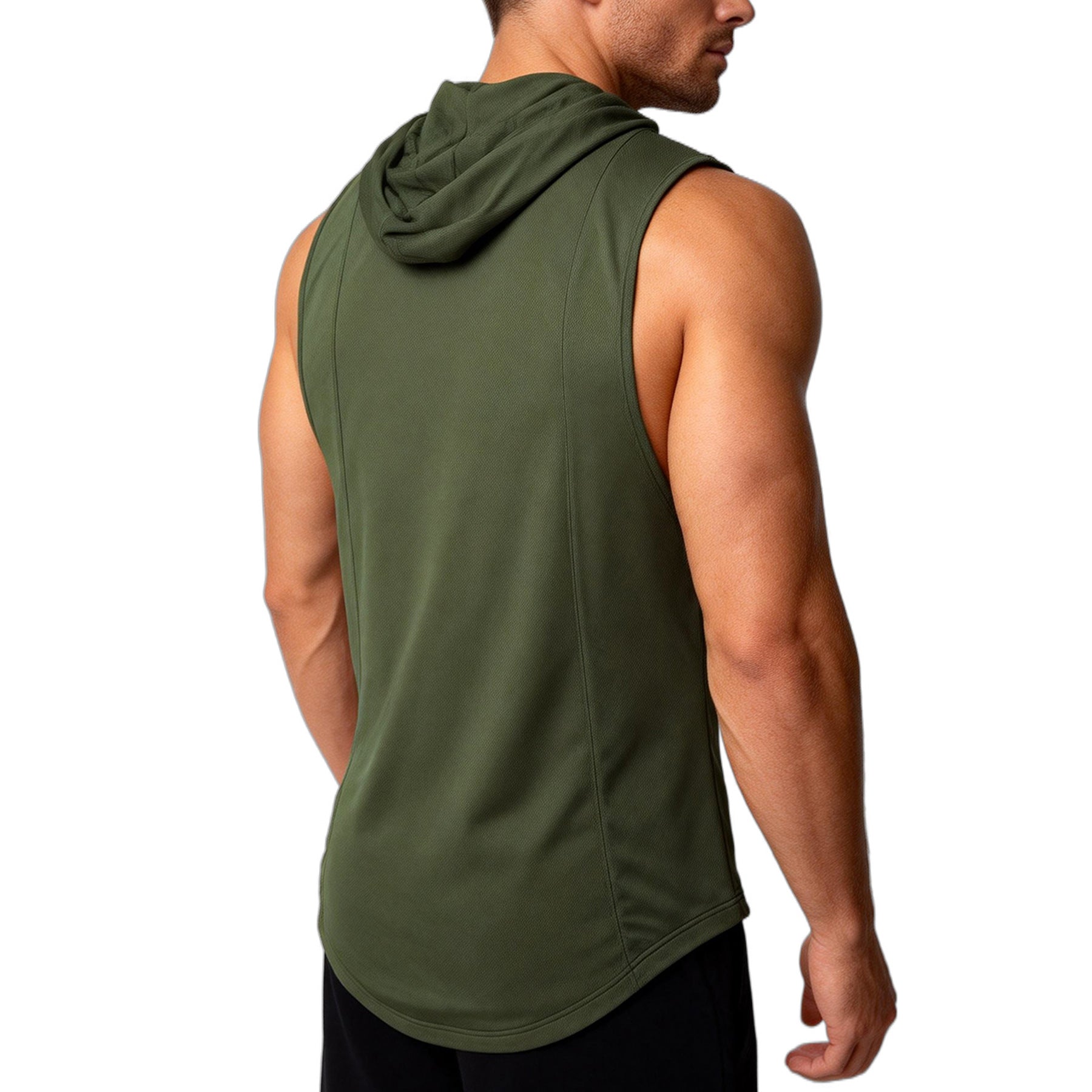 Men’s Muscle Fit Training Hoodie Tank-thumbmail-6