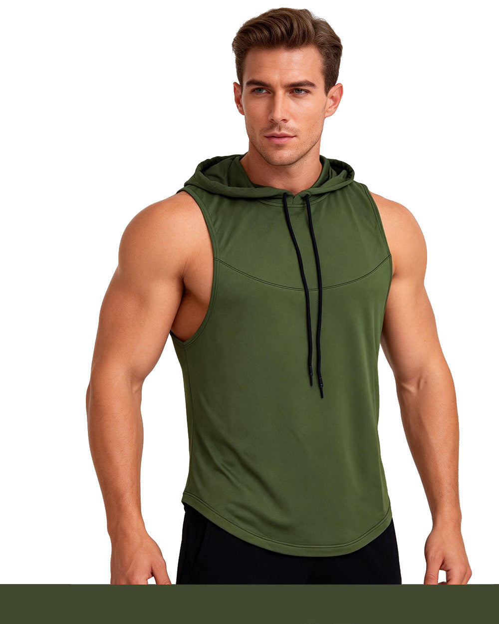 Men’s Muscle Fit Training Hoodie Tank-thumbmail-7