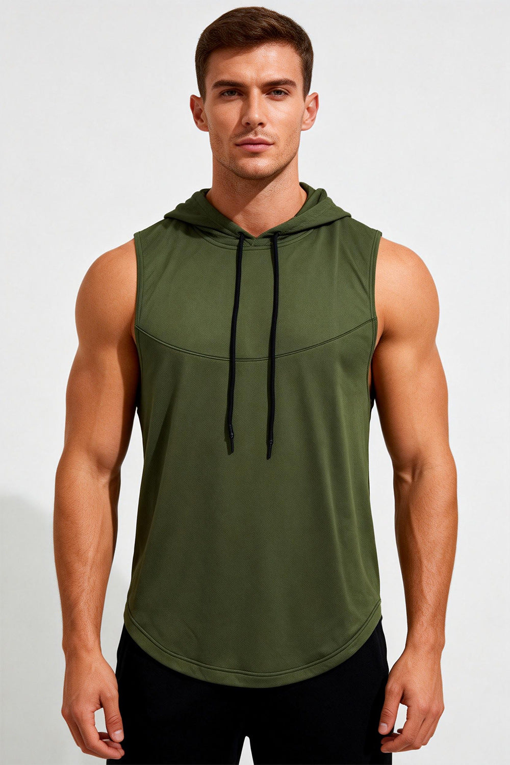 Men’s Muscle Fit Training Hoodie Tank-thumbmail-8