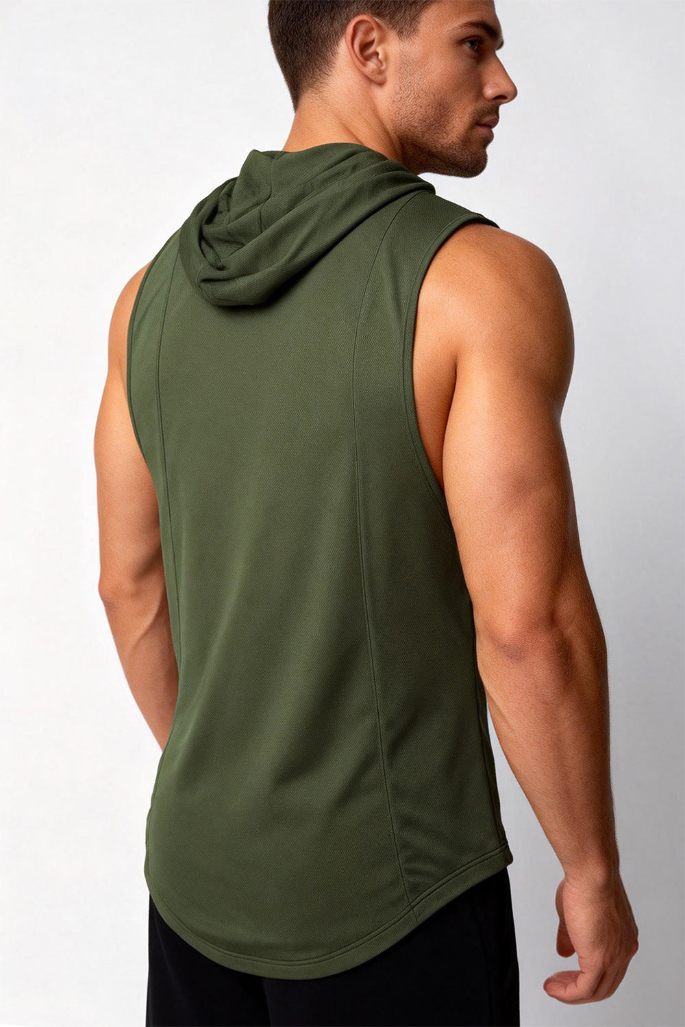 Men’s Muscle Fit Training Hoodie Tank-thumbmail-9