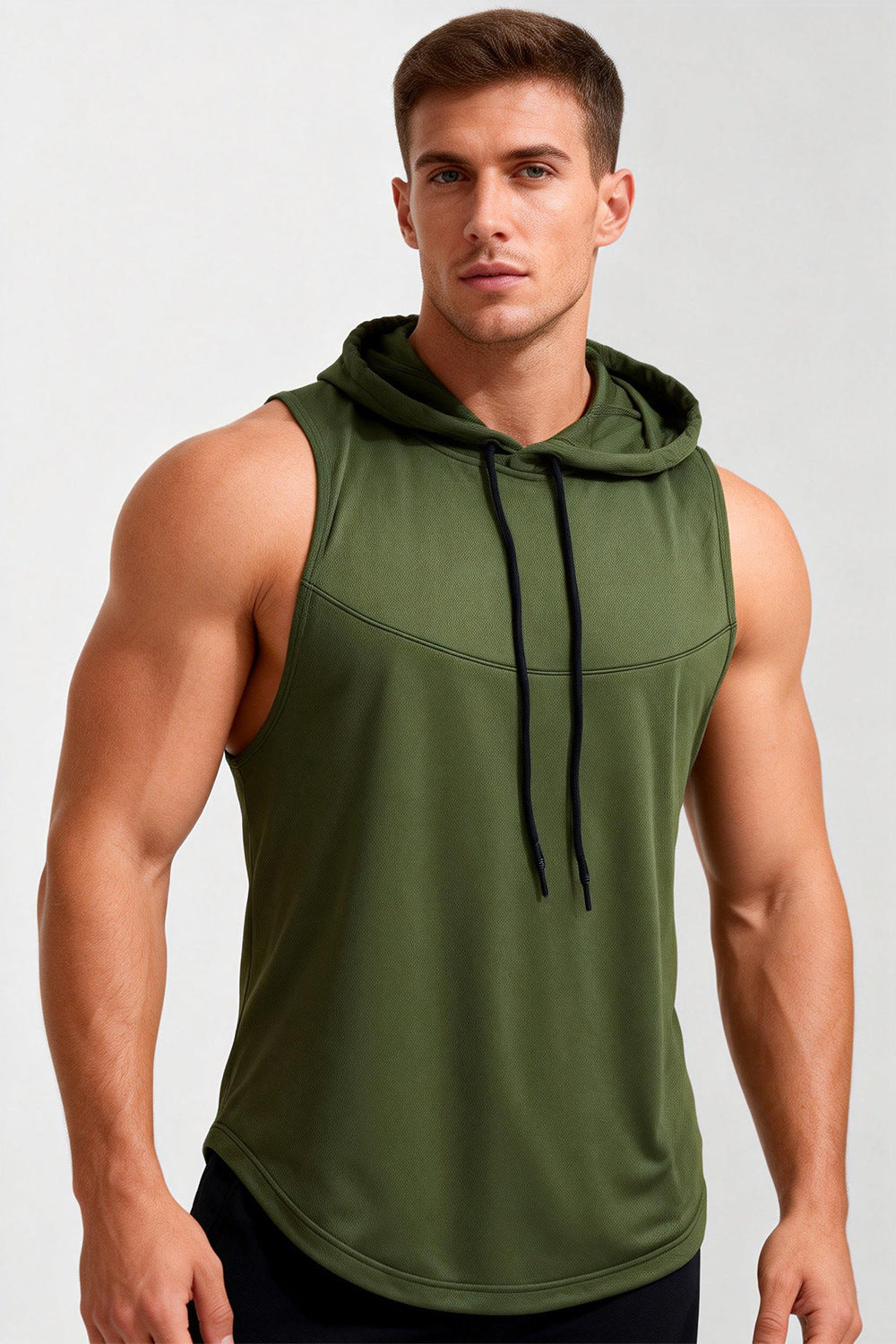 Men’s Muscle Fit Training Hoodie Tank-thumbmail-10