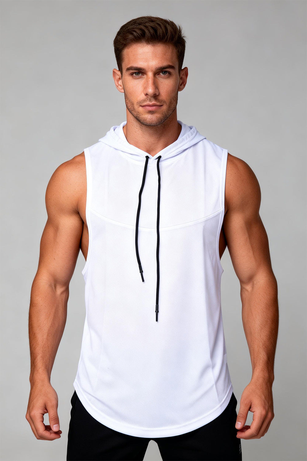 Men’s Muscle Fit Training Hoodie Tank-thumbmail-20