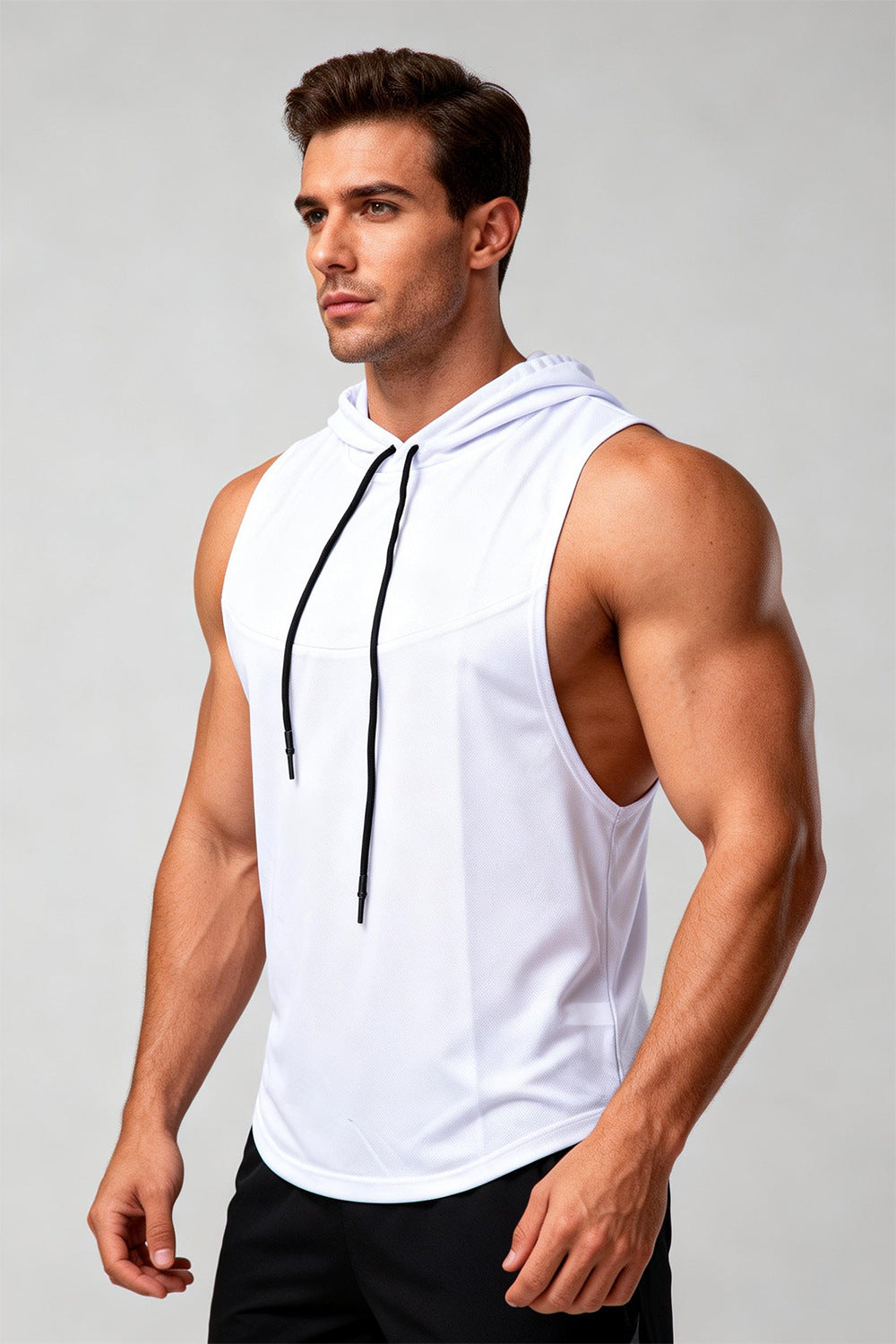Men’s Muscle Fit Training Hoodie Tank-thumbmail-23
