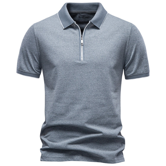 Men’s Refined Zip Collar Polo Shirt