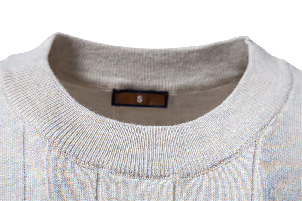 Camiseta clásica de punto de algodón acanalado para hombre-thumbmail-4