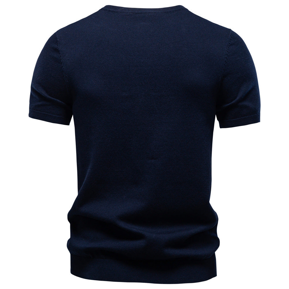 Camiseta de punto para hombre con detalles de rayas-thumbmail-3