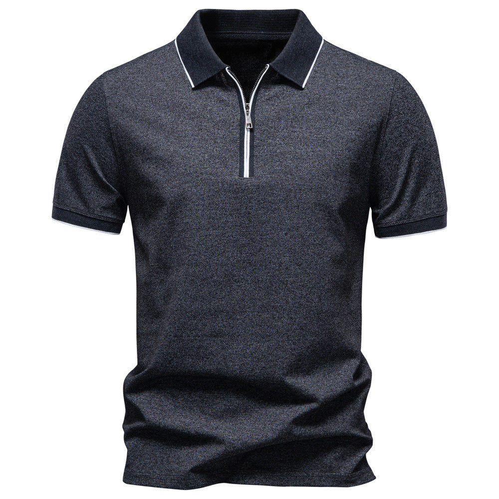 Polo refinado con cuello y cremallera para hombre-thumbmail-11
