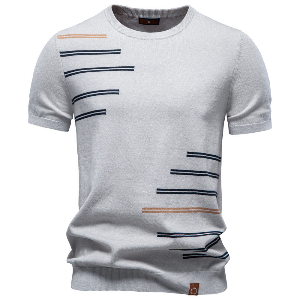 Camiseta de punto para hombre con detalles de rayas-thumbmail-8