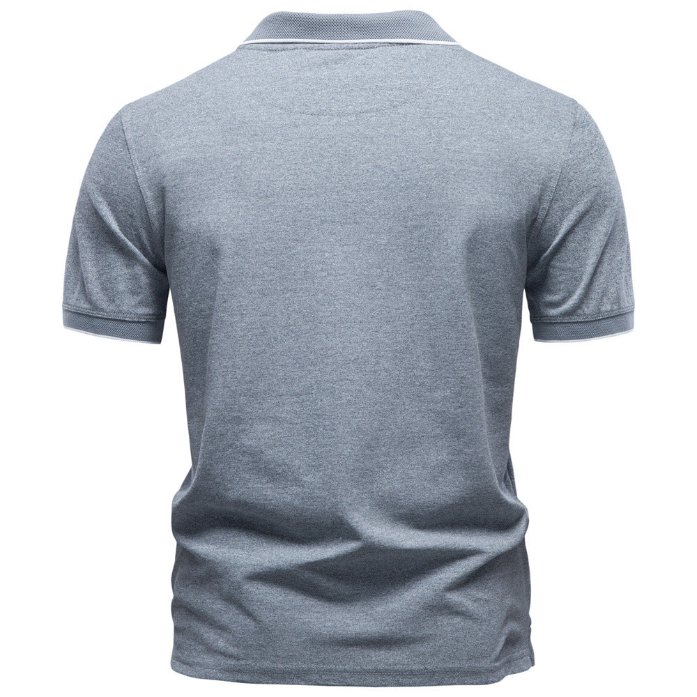 Polo refinado con cuello y cremallera para hombre-thumbmail-3