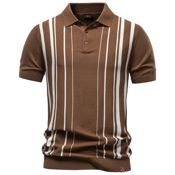 Men’s Heritage Stripe Knit Polo Shirt