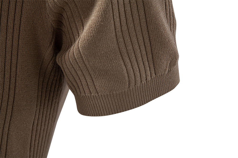 Men’s Classic Ribbed Knit Henley Shirt-thumbmail-5